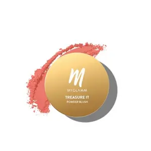 MyGlamm Treasure IT Powder Matte Blush - Loyalty (Peach Shade) | Long Lasting Matte Finish Powder Blush with Vitamin E (4g)