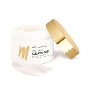 MyGlamm Melt Away Cleansing Balm | Sulphate Free Waterproof Makeup Remover Nourishes & Hydrates Skin Enriched With Sunflower Oil & Bisabolol (45g)