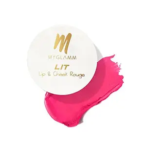 MyGlamm LIT Lip & Cheek Rouge Glossy Finish- Peach Play 10g | Peach Shade Lip & Cheek Tint Enriched With Vitamin E Cocoa Seed & Shea Butter | For All Skin Type | Long Lasting
