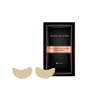 MyGlamm Manish Malhotra Revitalizing Golden Under Eye Patches Eye Mask With Almond & Carrot with Vitamin C E and K-4gm Gold