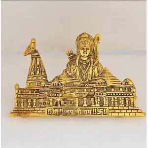 RR Trading Metal Shri Ram JanamBhumi Mandir Ayodhya Architectural Model Decorative Showpiece, Shree Ram Temple (7 Inches)