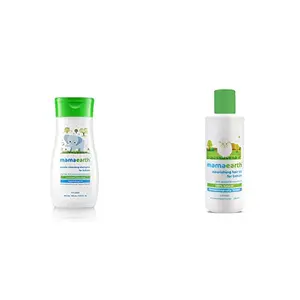 Mamaearth Gentle Cleansing Baby Shampoo : New Borns Babies And Kids (0-5 Years).200Ml&Mamaearth Nourishing Baby Hair Oil With Almond & Avocado Oil - 200 Ml