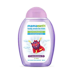 Mamaearth Brave Blueberry Body Wash For Kids with Blueberry Oat Protein 300 ml 1 count