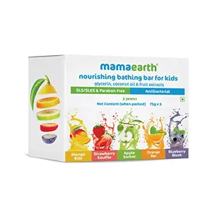 Mamaearth Fruit based Nourishing Clear Bathing Bar Baby Soap with Glycerine For Kids  75g x 5 white one size
