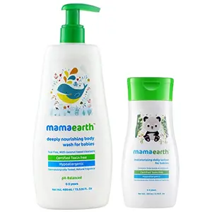 Mamaearth Daily Moisturizing Lotion 200ml & Deeply Nourishing Natural Baby wash (400 ml 0-5 Yrs)