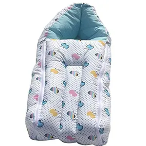 Amardeep and Co Blue Color Baby Quilt/Sleeping Bag Cum Baby Carry Bag 64 * 41 cms