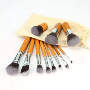 bamboo makeup brush set - 11 pcs