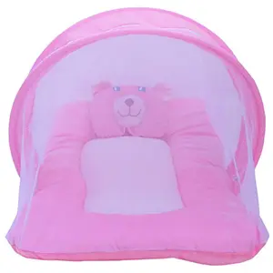 Amardeep and Co Toddler Polyester Mattress with Mosquito Net (Pink)