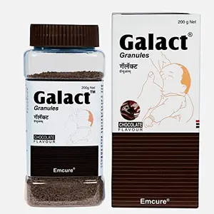 Emcure Galact Granules - Shatavari Powder - Breast Feeding Supplement  Increase Milk supply - Lactation Supplement for Women - Mothers - Flavor  200 g (Chocolate Flavor 200G)