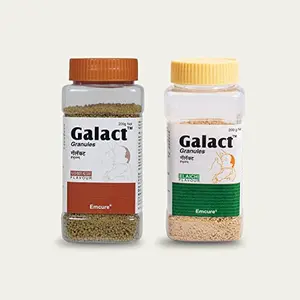Emcure Galact Granules - Shatavari Powder - Breast Feeding Supplement  Increase Milk supply - Lactation Supplement for Women - Mothers - Flavor  200 g (Elaichi & Kashmiri Kesar 400G)