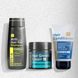 Ustraa Hair Growth Cream - 100g Anti Hair Fall Shampoo - 250ml & Daily Use Conditioner - 100g