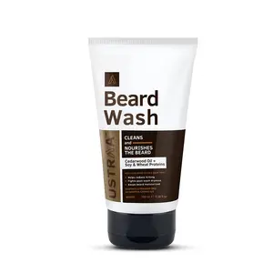 Ustraa Beard Wash Woody - 100 ml - Sulphate-FREE Beard Wash Thick Foam No Post-wash Dryness Beard Shampoo for Germ-Free Beard