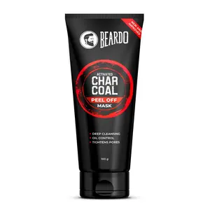 Beardo Activated Charcoal Peel Off Mask for Men 100g | Charcoal Face Mask for Glowing Skin | Detoxing Facial Kit for Men | Peel Off Mask Men