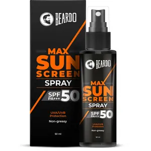 Beardo Max Sunscreen SPF 50 Spray for Men | Non-greasy Sunscreen for Men | Easy Application Sunscreen Spray |Sunscreen For Oily Skin | 50ml