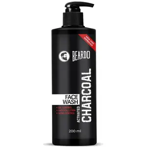 Beardo Activated Charcoal Face Wash for men 200ml | For Deep Pore Cleaning | Removes Dirt | face wash for acne and pimples | face wash for oily skin