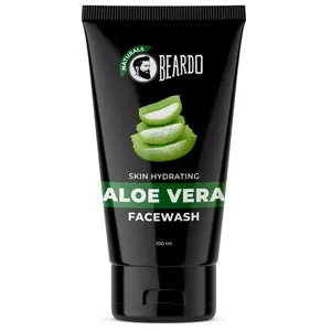 Beardo Aloevera Face Wash for Men 100ml | For Skin Hydration | Removes excess oil | Cleans and hydrates skin