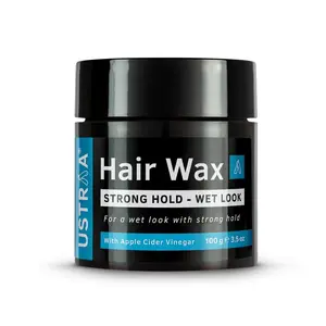 Ustraa Strong Hold Hair Wax For Men- Wet Look - 100g - Non-greasy wax Easy-to-Wash Strong Hold & Shiny Wet Italian-look without harmful chemicals