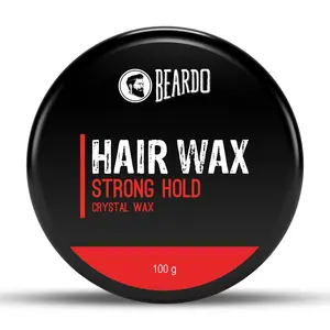 BeardoStronghold Hair Wax 100 gm | Crystal Hair Wax | Hair Wax Men | Styling Wax | Glossy Finish | Shine| Strong Hold | Hair Wax