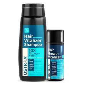 Ustraa Hair Vitalizer Kit (Dermatologically Tested Hair Vitalizer Shampoo - 250ml & Clinically Tested Hair Growth Vitalizer - 100ml)