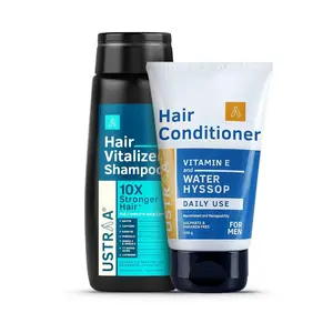 Ustraa Hair Vitalizer Shampoo - 250ml & Daily Use Hair Conditioner - 100g