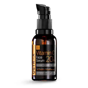 Ustraa 20% Vitamin C Face Serum 30ml with Hyaluronic Acid & 20% Vitamin C in the Purest form Anti-Aging Fights Dark Spots Radiant Skin Brightening Hydration