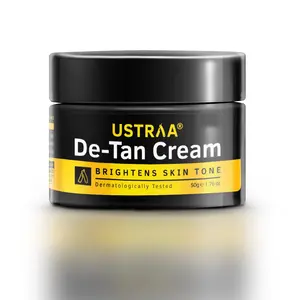 Ustraa De-Tan Cream 50g - Dermatologically Tested - For Tan removal & Even Skin tone With Japanese Yuzu & Liquoric Prevents Dark Spots Without Bleach No Sulphates No Parabens