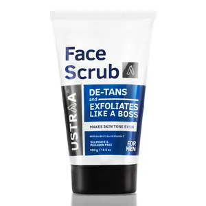 Ustraa Face Scrub -100g - De-Tan Face scrub for men Exfoliation and tan removal with Bigger Walnut Granules No Sulphate No Paraben Made in India