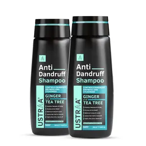 Ustraa Anti Dandruff Shampoo - 250 ml x 2 | Controls Dandruff & Prevents Flakes | Dryness & Itch-relief | With Ginger & Tea Tree Oil | No SLS Paraben-free.