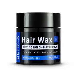 Ustraa Strong Hold Hair Wax - Matte Look 100g Non-sticky wax Matte finish Easy-to-Wash Strong Hold without harmful chemicals or fixatives