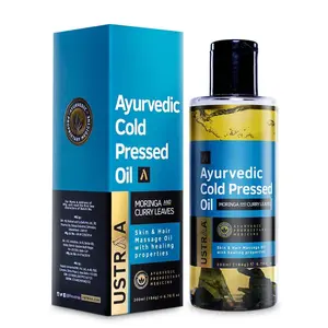 Ustraa Ayurvedic Cold Pressed Oil 200ml - Dermatologically Tested With Moringa Oil & Curry Leaves Has Anti-aging PropertiesNo Sulphate No Parabens & Mineral Oil
