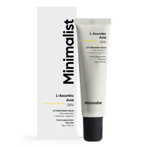 Minimalist 8% L-Ascorbic Acid Lip Treatment Balm with Vitamin E Radianskin & Glycerine for Pigmented & Dark Lips | For Women & Men | 12 gm