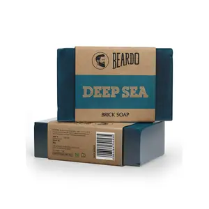 Beardo Deep Sea Brick Soap - 125G | With Energizing Oceanic fragrence| Brick Soap for Men|Natural ingredients like Aleo Vera| Deep Cleansing Handmade Soap