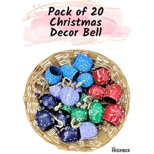 BEHAT BRASS WIND CHIMES - HANGING BELLS Hand Painted Set of 10 Hanging Harmony Multicolor Festive Dcor Metal Bells On Rope