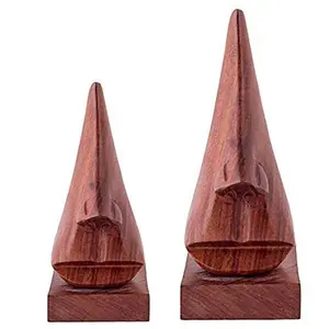 BIJNOR - METAL INLAY IN WOOD Nose Shaped Set of 2 Small & Big Spectacle Holder for Office Desk Spectacle Holder for Home Showpiece Wooden Unique Gifts for Men Wooden Googles Holder Decoration Stand