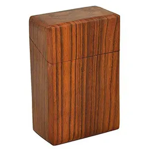 BIJNOR - METAL INLAY IN WOOD Handmade Wooden Playing Card Deck Holder Cards Decks Vintage Box Plain | Cigarette Pocket Holder | Wooden Card Box for Cards | Wooden Box for Visiting Cards