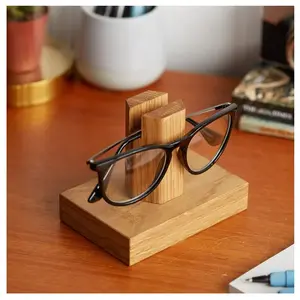 BIJNOR - METAL INLAY IN WOOD Display Stand Specs Holder Wooden Specs Stand Holder Spectacle Holder for Office Desk Spectacle Holder for Home Showpiece Wooden Unique Gifts for Men Wooden Googles Holder Decoration Stand