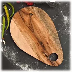 BIJNOR - METAL INLAY IN WOOD Acacia Cutting Board Cutting Board for Kitchen Wooden Chopping Board for Meat Cheese and Bread Chopping Board for Kitchen Vegetables and Fruits Chopping Board Wooden Egg Shape