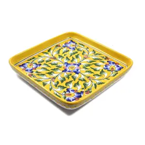 KHURJA POTTERY Handmade Ceramic Serving Tray/Serving Platter Best for Gifting Made by Awarded/Certified Indian Artisan