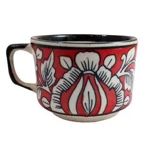 KHURJA POTTERY Handmade Ceramic Cup/Tea Cup/Ceramic Coffee Cup 100 ml Best for Gifting Made by Awarded/Certified Indian Artisan
