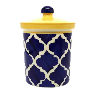 KHURJA POTTERY Ceramic Jar Set Food Storage Multipurpose 750 ml Each Set of 1