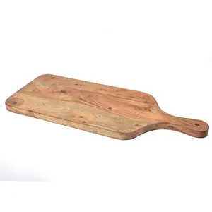 KHURJA POTTERY Acacia Wood Thick Durable Chopping/Cutting/Slicing Board Reversible use with Hanging Hole 44 X 17 X 1.8 CM Large for Vegetable/Meat Cutting