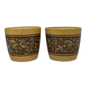 KHURJA POTTERY Flower pots for Home Decoration | planters for Living Room | Ceramic planters for Balcony | Gamla for Plants | Blue Pottery Ceramic planters for Indoor Plants