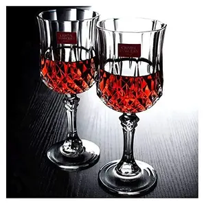 KHURJA POTTERY Diamond Cut Red Wine Glass in Set of 3 of 200ml (3 Pieces)