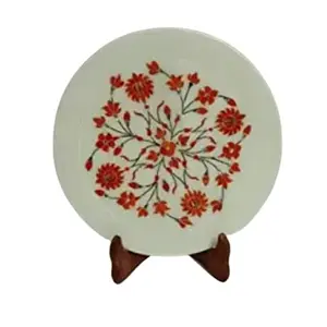 MARBLE INLAY ART AGRA - PACCHIKARI Marble Plates for Showpiece (Multi- Colour with Inlay Work)
