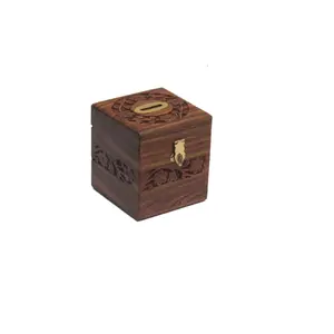 MARBLE INLAY ART AGRA - PACCHIKARI Handmade Wooden Piggy Bank - Money Bank - Coin Box - Money Box - Gift Items for Kids