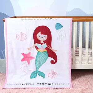 TIDY SLEEP Cotton Comforter for Baby AC Quilt Winter Blanket for NewbornSuper SoftReversible for InfantsToddlers Babies 0-2 Years (Little One Mermaid)