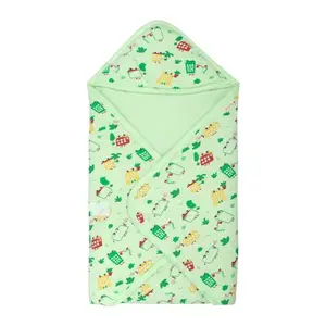 Tidy Sleep New Born Baby Wrapper All Season Soft Swaddle Fluffy 2 Layered AC Wrapping Receiving Blanket for Baby Boys and Baby Girls (Green)