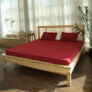 TIDY SLEEP Waterproof 215 GSM Bamboo Material 75" X 48" Skirting 14" Bed Fitted Mattress Cover/Protector (Twin/Single Size Maroon)