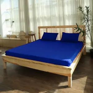 TIDY SLEEP Waterproof 215 GSM Bamboo Material 75" X 48" Skirting 14" Bed Fitted Mattress Cover/Protector (Twin/Single Size Royal Blue)
