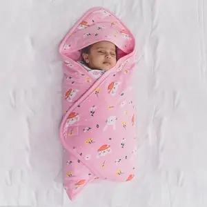 Tidy Sleep New Born Baby Wrapper All Season Soft Swaddle Fluffy 2 Layered AC Wrapping Receiving Blanket for Baby Boys and Baby Girls (Pink)